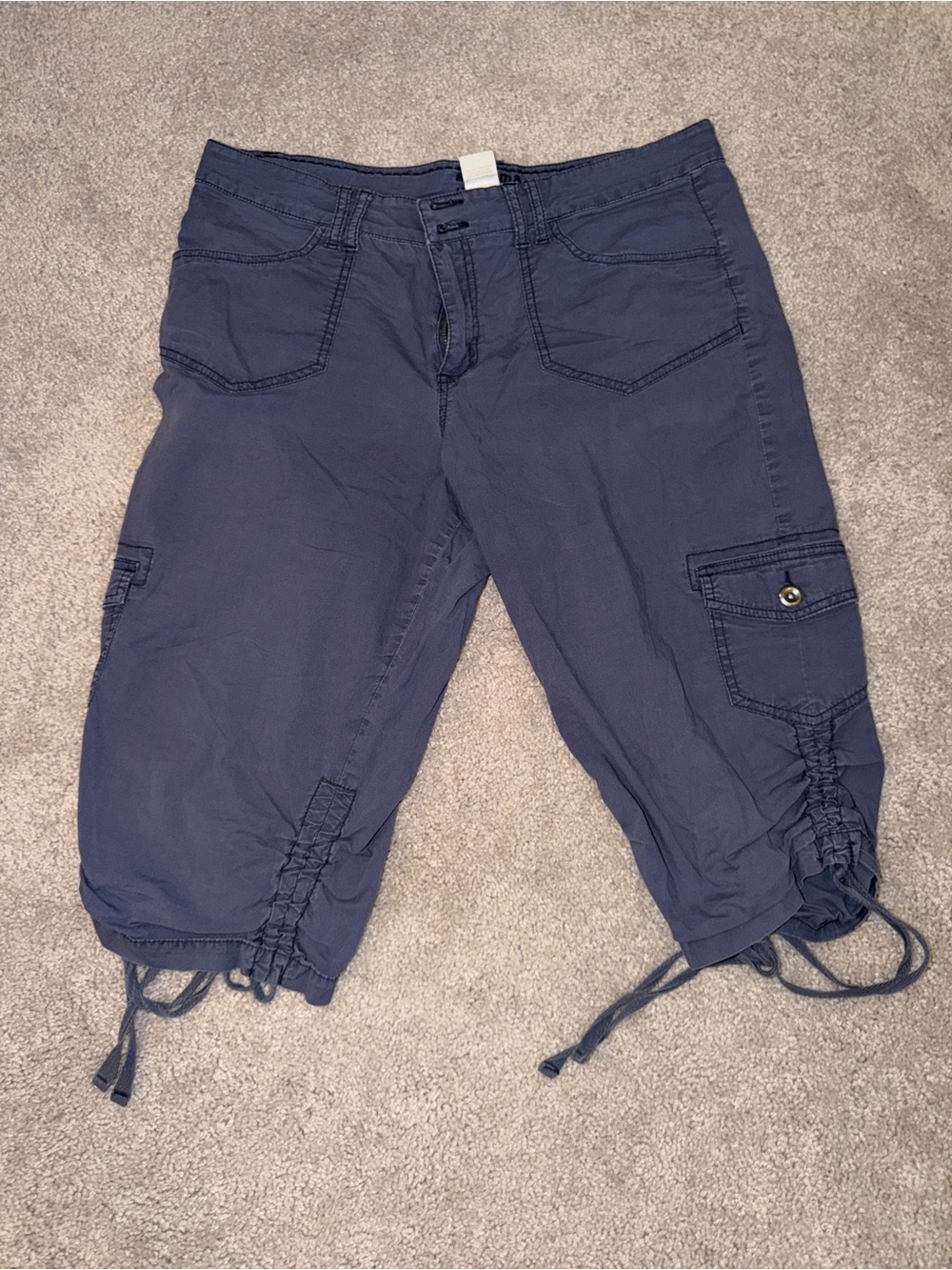 Sonoma Navy Cargo Drawstring Bermuda Shorts